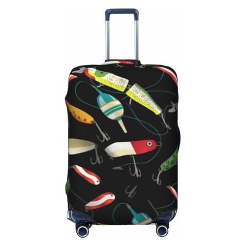 Fishing Lure Print Luggage Suitcase Covers Elastic Washable Luggage Protector Luggage Covers For Suitcase