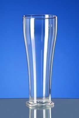 Lot de 10 verres à bière de blé - 0,3 l - En plastique transparent - Passe au lave-vaisselle - Convient à un usage alimentaire