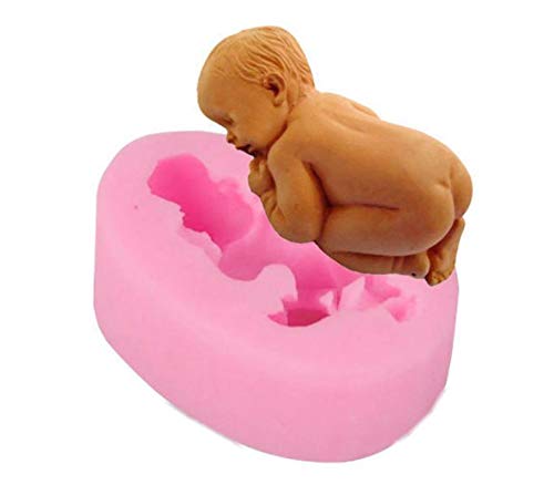 RKPM HOMES 3D Baby Silicone Fondant Mold Baby Shower Cake Topper DIY Cupcake Decoration Birthday Party Tool for Sugarcraft, Chocolate, Resin, Candy Mold (Baby Reverse Sleaping)
