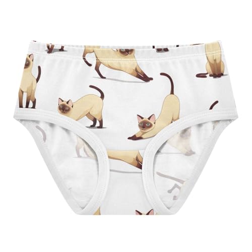 Cotton Girls Underwear Toddler Playful Cats White Cute Panties Girl Fun Print Kids Briefs Undies 2t