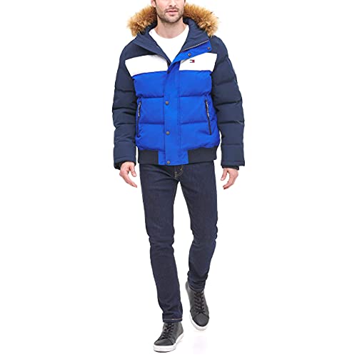 Image of Tommy Hilfiger Men's Arctic Cloth Quilted Snorkel Bomber Jacket (Standard and Big & Tall)