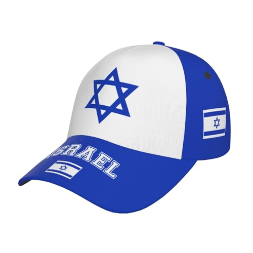 Casquette de baseball avec drapeaux nationaux pour homme et femme, casquette de protection solaire réglable à la mode, casquette de camionneur, casquettes patriotiques, Drapeau d'Israël, Taille unique