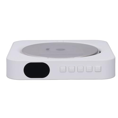 CD Player, Portable Bluetooth 5.0 CD Player with Remote Control, Support CD, CD R, CD RW, MP3, WMA, Wall Mount CD Player for Home (White)