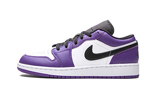 Jordan Youth Air 1 Low (Gs) Court Purple - Court Purple/Black-White 553560 500 - Size 7Y