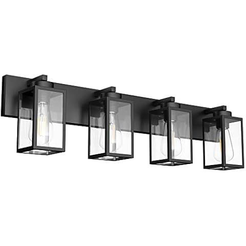 Aipsun Black Light Fixtures Bathroom Vanity Lighting Fixtures Industrial Vanity Light Farmhouse Wall Light Fixtures (Exclude Bulb) Cover