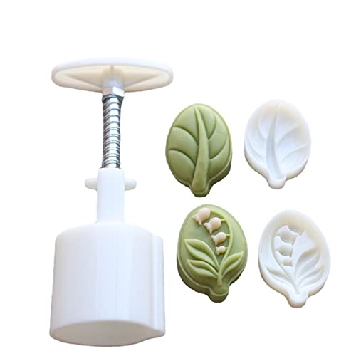 HapGlan Cookie Stamps Leaf Shaped Mold Hand-Pressure Makers Tool for Mid-Autumn Festival