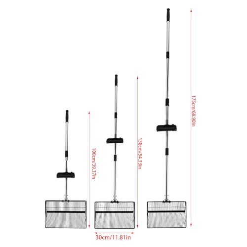 Pala de aves de corral de metal resistente con mango extendido de 30 cm para gallinas 5