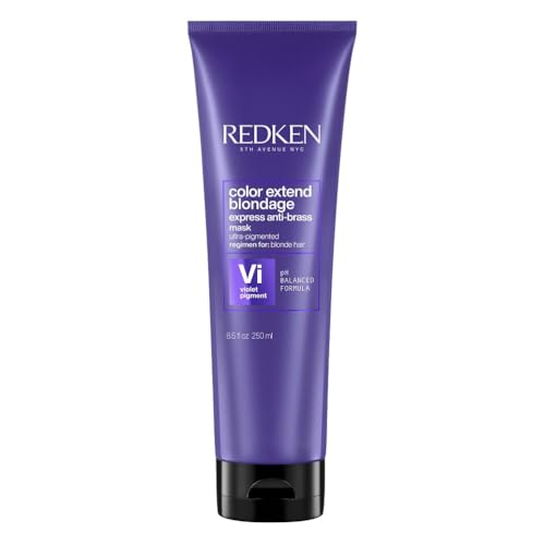 Redken | Hair Mask, For Blonde Hair, Violet Pigment, Reduces Brassiness, Color Extend Blondage Express Anti-Brass, 250 ml