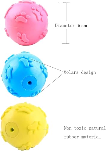 ZHXMALL 3 Stück Hundespielzeug Bälle,Quietsche Bälle,Hund Kauspielzeug,Hundeball Schwimmfähig(Blau, Rosa, Grün) (Ball, Ball)