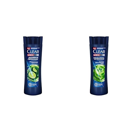 Clear Men Kepeğe Karşı Etkili Şampuan Maksimum Ferahlık 350 ml ve Clear Men Kepeğe Karşı Etkili Şampuan Günlük Arınma ve Ferahlık 350 ml