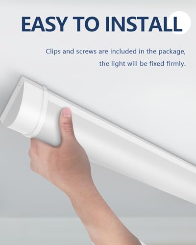 Image of Sararoom 2FT LED Shop Light Fixture 20W LED Wraparound Light, 2400Lm,6500K Cold White, 60cm 23.6inch LED Garage Closet Light Ceiling Light for Office Home Basement, No Plug, No Ground Wire