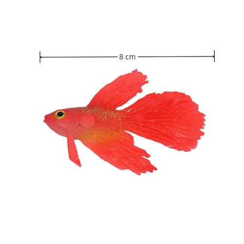 Image of 2 Pack Aquarium Floating Swimming Betta Fish Decor, Vivid Artificial Fish Tank Glowing Fish Ornament, Lifelike Funny Aquarium Fish Scenery for Betta Fish Lovers Small to Large Tank (Betta)