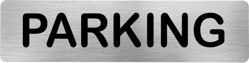 Becral® - Señal de acero inoxidable PARKING | Placa puerta INOX | Señal informativa | Cartel Puerta 200X50mm