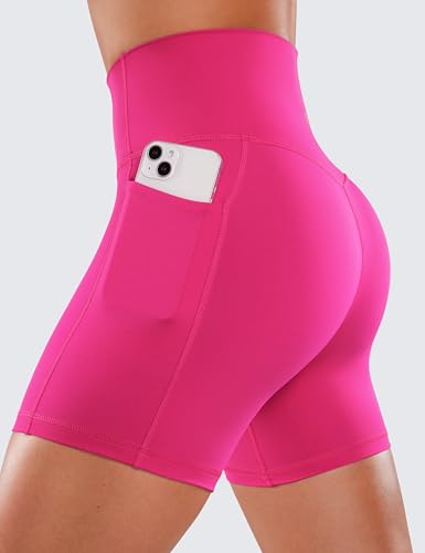 Image of CRZ YOGA Biker Shorts Pockets 5 inch | Naked Feeling, Sleek, Decent Compression, Yoga, High Waisted, for Women
