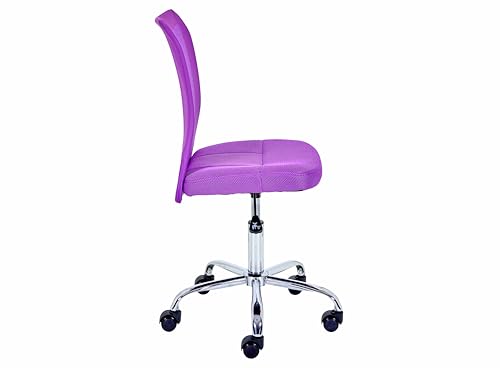 Inter Link - Silla de Escritorio Infantil - Sillón Giratorio ergonómico - Altura Ajustable - Pie de Metal Cromado - Funda de Malla Transpirable - Giratorio 360° - Púrpura - Bonnie - imagen 3