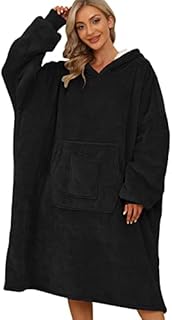 Umipubo Bluza z kapturem, miękka, ciepła bluza z kapturem, oversize, Oodie, sweter, czarny, jeden rozmiar