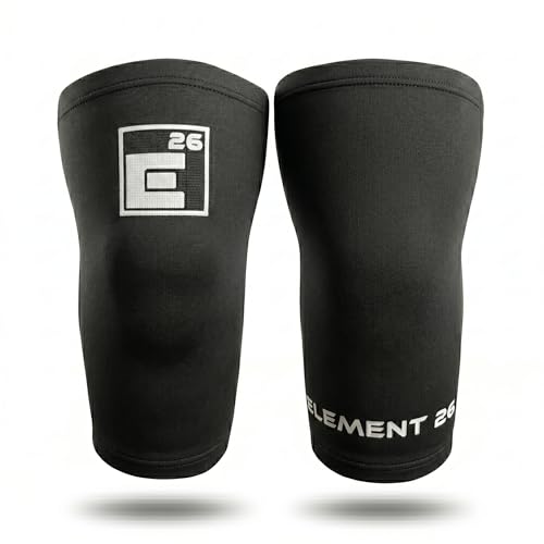 Element 26 Agility Knee Compression Sleeve - 1 Pair (3mm) Compression Knee Sleeve - Knee Support for Working Out - Running & Weight Lifting Knee Sleeves | For Men & Women (Large, Black)