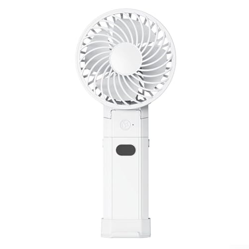Mini ventilador de mano USB con función plegable, batería de larga duración y rendimiento silencioso (blanco)