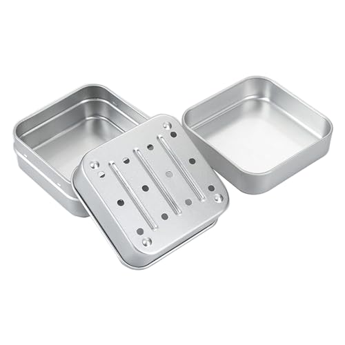 HNsdsvcd Boîte à savon en aluminium carrée de qualité pour protéger le savon de l'humidité, parfaite pour le camping, la salle de bain en plein air et les voyages