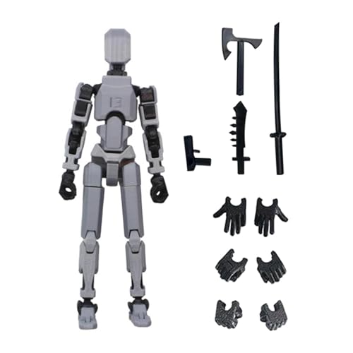 Image of HEAVENGLOW 3D Printed Multi Jointed Movable Male Action Figure for Collection Role Play Grey and Black|1 Set Action Figure Male Body with Accessories Toys & Hobbies | Action Figures | Action Figures