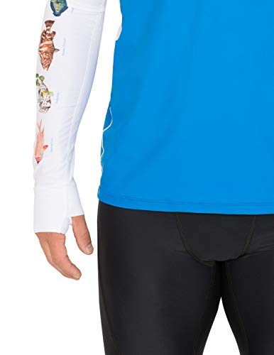Tuga Men's Snorkel Hooded Rashguard, Caribbean Fish ID, UPF 50+, Made in USA4