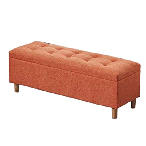 IBOWZ Puff Almacenaje, Otomana de Almacenamiento Plegable con Tapa abatible Taburete para Cambiar Zapatos para el hogar Almacenamiento masivo Patas de Madera Maciza Dormitorio