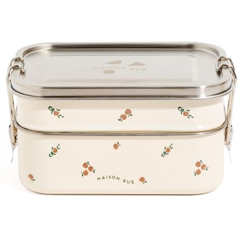 Maison Rue Stainless Steel Lunch Box | Leak-Proof 3 Compartment Bento Box