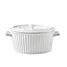 Jomop Casserole Dish with Lid 1.1 Quart Ceramic Casserole Pan for Bakeware Oven Colorful (1, White)