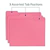 100 Blue Summit Supplies Pink File Folders, Letter Size with 1/3 Tab, Durable 11pt Paper, Pink File Folder 100 Pack, Holds Letter Size Documents #3