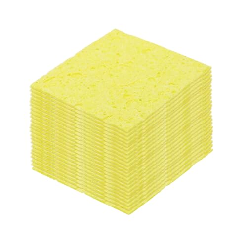 Image of MECCANIXITY 15PCS Soldering Sponge 60 x 60mm Square with Holes Yellow Cleaning Pad Welding Tip Iron Replacement for Cleaning Soldering Iron 1mm Natural Thickness 6mm Water Absorption Thickness