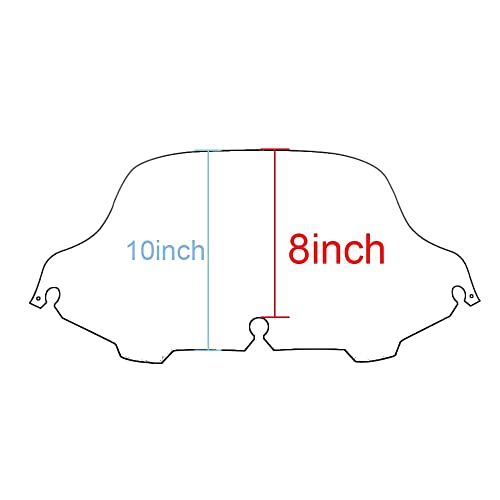 Image of 8 inch Smoke Tint Windshield Windscreen Wind Splitter Compatible for 96-13 Harley Davidson Touring Street Glide Electra Glide FLHTCU Ultra Classic Glide FLHT FLHX FLHXS FLHTK Tri Glide 1996-2013