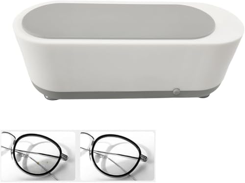 Limpador Ultrassônico Portátil para Óculos, Joias, Anéis, Colares, Pulseiras, Pincéis de Maquiagem, Talheres e Acessórios – Limpeza Profunda 360° com Alta Frequência, Estojo Compacto Cinza ou Rosa