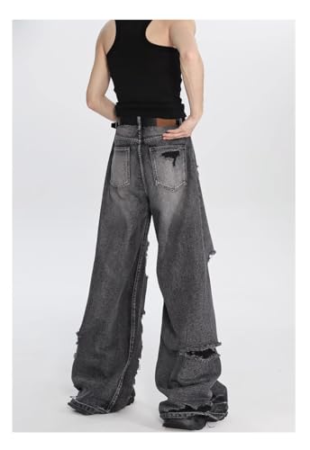 jupkem Baggy Jeans Y2k Ripped Jeans Men Goth Wide Leg Fashion Distressed Jeans Hiphop Grunge Pants Harajuku Streetwear3