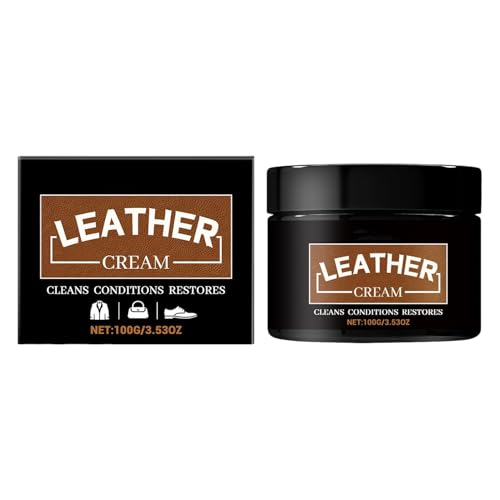 Leather Repair Cream | 2 in 1 Natural Cleaning,Softening Leather Shoes Restorer | for Boots Bags Furniture Car Seats Jackets Auto Interior Handbags Tack Saddles
