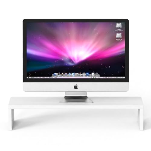 Image of Wudyhub Computer Desk | Laptop Table | Monitor Stand | Sturdy Desk for Home, Office, Bedroom, Living Room (ST-13-White)