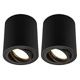 Photo Gallery ledvion - 2x faretti led a montaggio superficiale, rotondi, dimmerabili, 5w, 2700k, neri, lampada da soffitto Photo Gallery ledvion - 2x faretti led a montaggio superficiale, rotondi, dimmerabili, 5w, 2700k, neri, lampada da soffitto