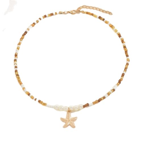 Collier étoile de mer et perles colorées, le cadeau idéal pour femme cet été