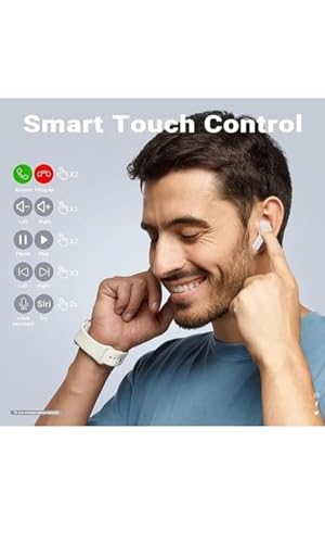 Image of in-Ear Wireless Earbuds, Ultrapods max TWS Bluetooth Earphones with Charging Case and LED Digital Display, Microphone, Works with iPhone Android and Bluetooth Devices (WHITE , BLACK , GREEN)