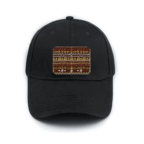 Casquette de baseball noire style aborigène réglable coton couvre-chef été