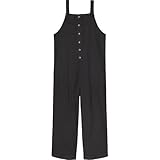 Billabong Girls' Sunshine Love Relaxed Fit Jumpsuit Overalls, Black Sun, M