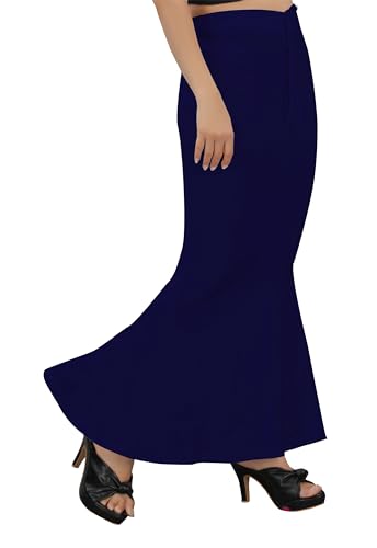 Image of Women's Polyester Blend Shapewear Patticoat Fishcut Flare Pattern Stretchable Drawstring Waist Maxi Length and Slim Fit Body Shaper Peticoat for Saree Daily Use Peticoat