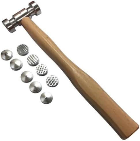 10-1/2" 9-In-1 Interchangeable Faces Texturing Metal Forming Jewelry Hammer.