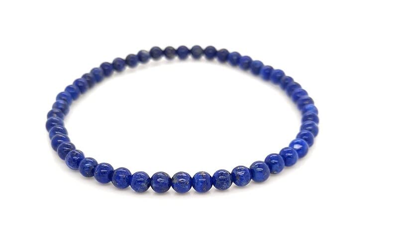 Bracelet en lapis lazuli de 4mm pour la méditation et l'apaisement mental des adultes