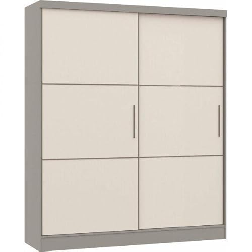 Guarda Roupa Modulado com Ponte Casal 4 Portas 3 Gavetas Classic Móveis Castro Niquel/blanc