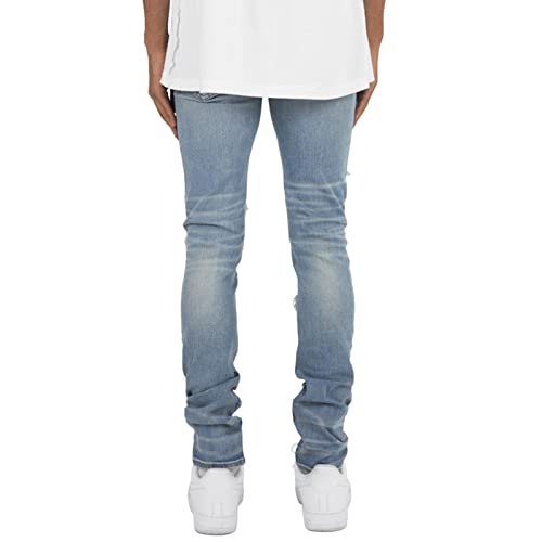 Men's Destroyed Hip Hop Jeans Vintage Distressed Ripped Denim Pencil Pants Skinny Slim Fit Stretch Ripped Jean2