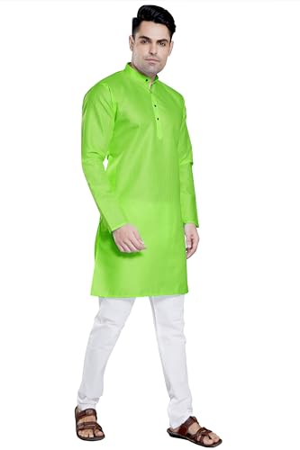 Image of DIVISIVE Men's Plain Cotton Blend Linen Slim Fit Kurta Pyjama Set