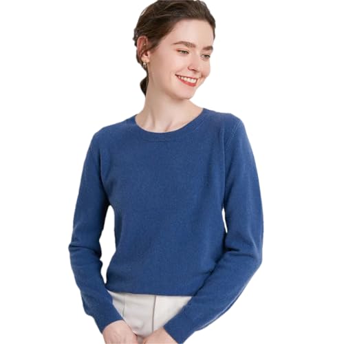 Women's Merino Wool Sweater O-Neck Slim Loose Long Sleeve Knitted Bottoming Shirt