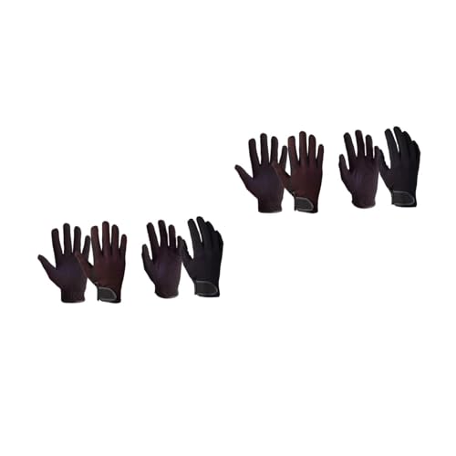 Gants d'équitation en microfibre noire respirante et de sport pour entraînement