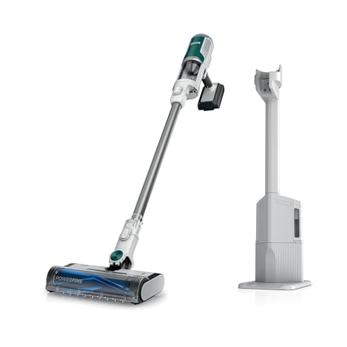SHARK Clean & Empty Cordless Stick Vacuum Cleaner, Auto-Empty System, Self Cleaning Brushroll, HEPA Filter, Powerful Suction, Compact Lightweight, Perfect for Pet Hair (Renewed) (White + Green)