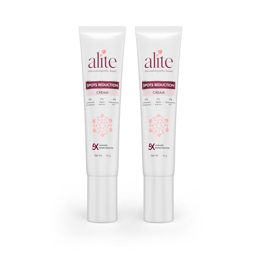 Image of Alite Spots Reduction Cream - 5% Liposomal Tranexamic Acid + 2% Alpha Arbutin + 4% Niacinamide PC | For Acne Marks, Dark Spots & Post-Acne Hyperpigmentation | Men Women | Dermatologically Tested 15g Each (Pack of 2 )